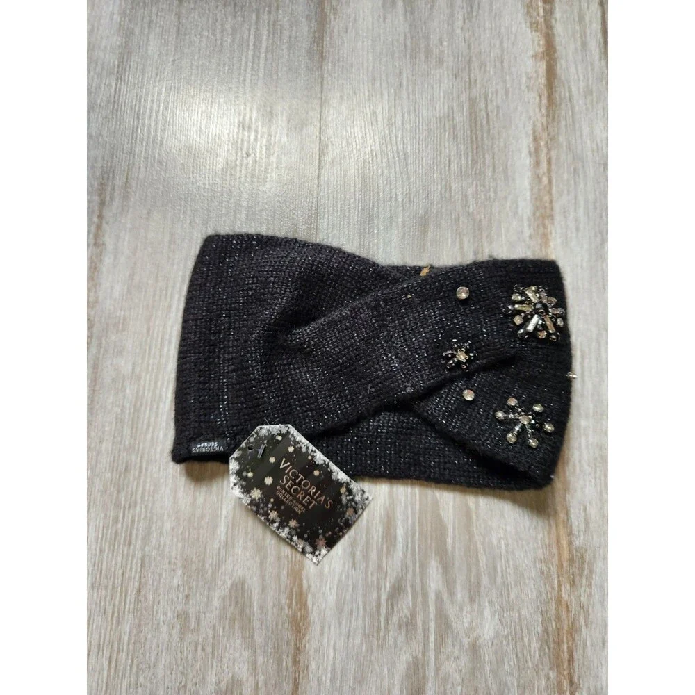 NWT Victoria’s Secret Snowflake Sparkle Winter Set Headband Convertible Mittens